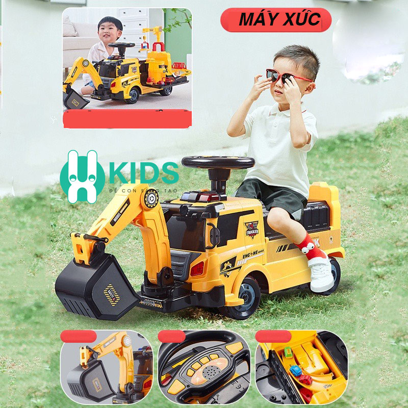 Xe chòi chân scooter hình ô tô cứu hoả, máy xúc cẩu X KIDS biến hình thông minh thành đường đua cao cấp cho bé