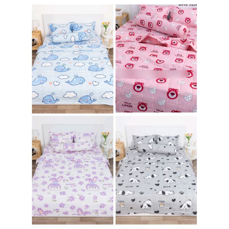 Bộ ga giường cotton Poly 4 món mẫu mã đầy đủ kích thước