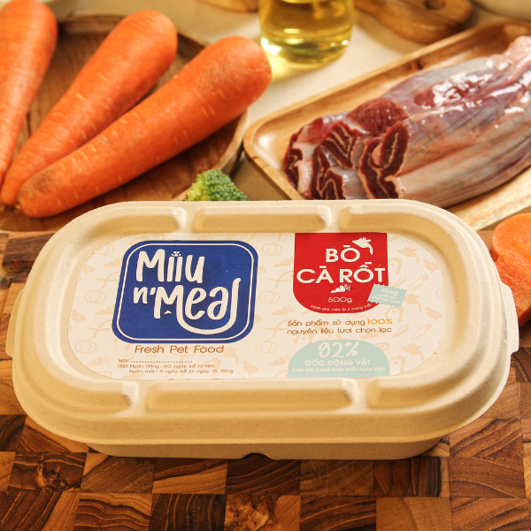 [Hỏa tốc] PATE TƯƠI CHO MÈO NHÀ LÀM 92% THỊT  CAO CẤP [ MIIU N' MEAL - FRESH PET FOOD ] HỘP 500GR