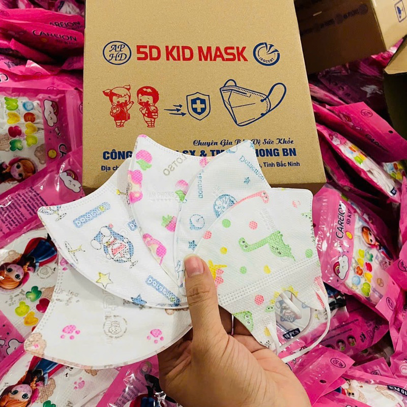 [Set 50 cái] Khẩu Trang 5D Mask Dễ Thương cho bé 2-7 tuổi kiểu dáng mới