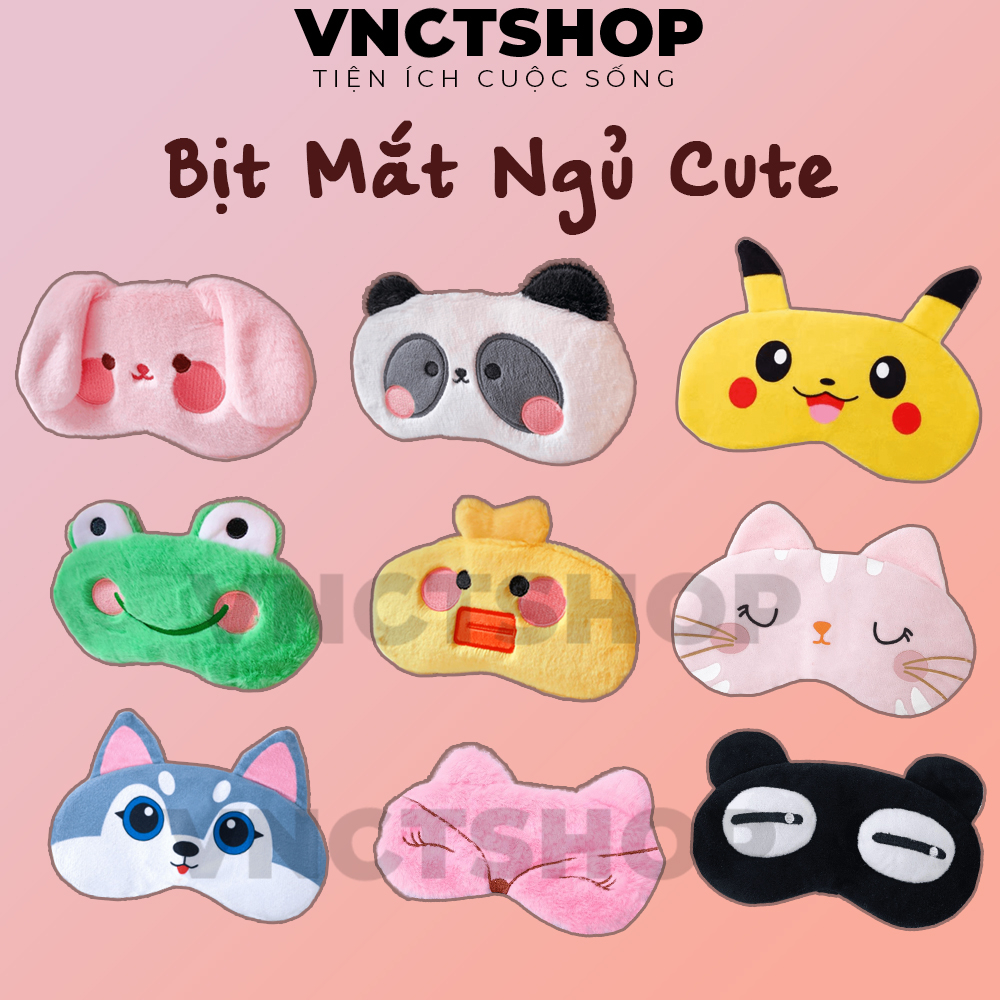 Bịt mắt ngủ có gel làm mát cute, đồ che mắt bịt khi đi ngủ có miếng túi nước mềm massage dễ thương cao cấp