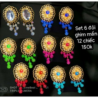ĐỘC QUYỀN bộ 12 chiếc ghim mấn 6 đôi hầu đồng hầu thánh cài tượng