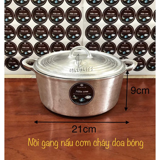 Nồi gang nấu cơm gia đình, cơm cháy - nhẵn bóng 21cm