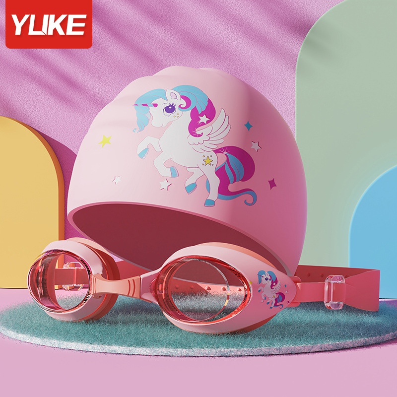 Combo Kính Bơi Trẻ Em YLIKE Kèm Mũ Bơi Ngăn Nước Tuyệt Đối Kính Bơi Pony