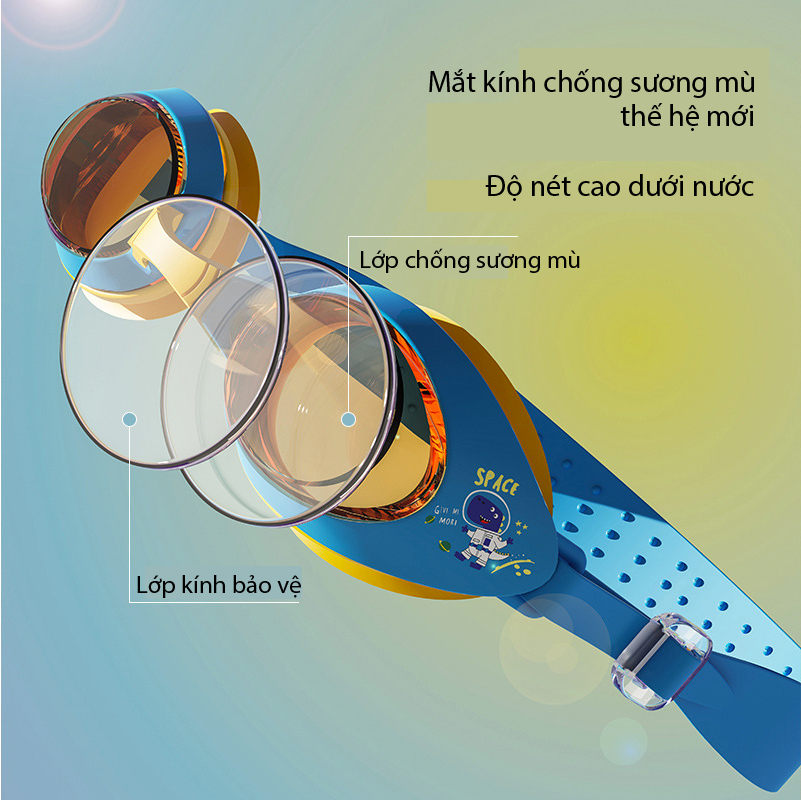 Combo Kính Bơi Trẻ Em YLIKE Kèm Mũ Bơi Ngăn Nước Tuyệt Đối Kính Bơi Pony