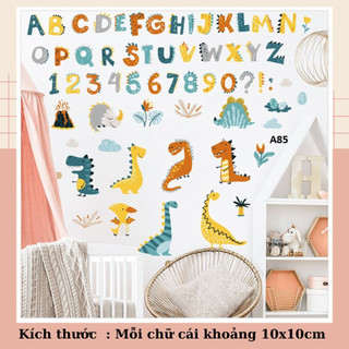 Decal dán tường Chữ khủng long A85 - Decal dán tường Hàn Quốc