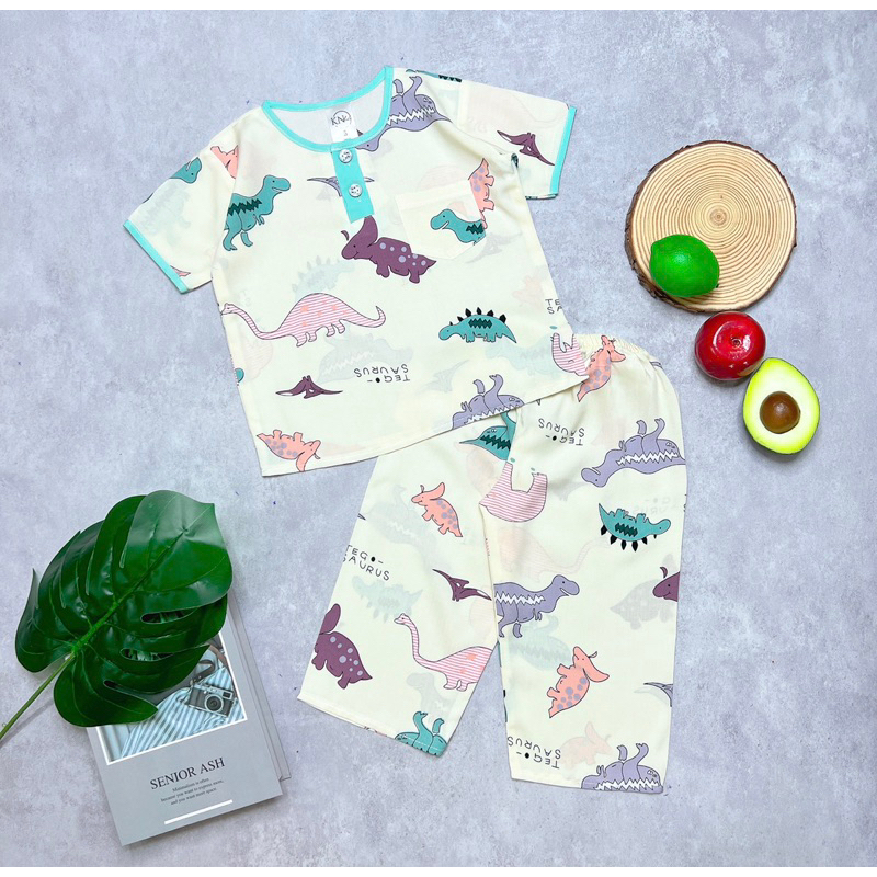 Bộ tole/lanh bé trai tay ngắn quần dài - KN Kids