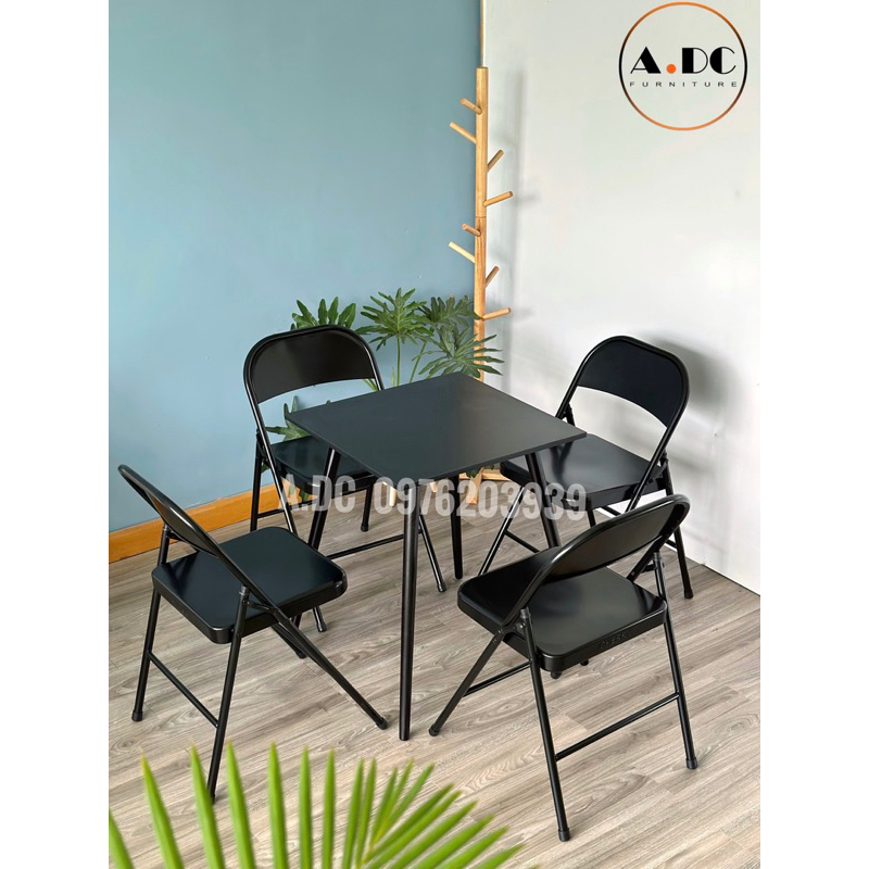 Bàn ăn, Bàn cafe, Bàn vuông màu đen hiện đại
