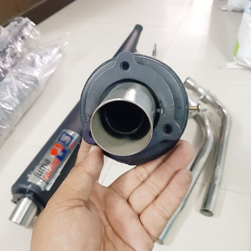 Pô UMA họng INOX móc ù kèm cổ Wave Sirius