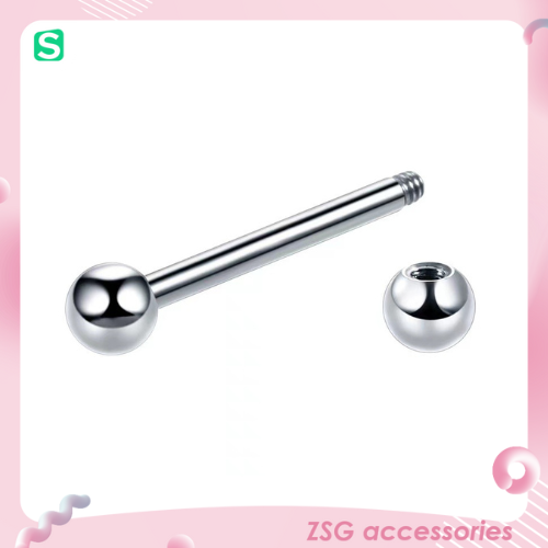 Thân khuyên tai / môi / chân mày cơ bản 16G thay thế khi bị chờn ren màu bạc chiều dài 6mm / 8mm / 10mm / 12mm