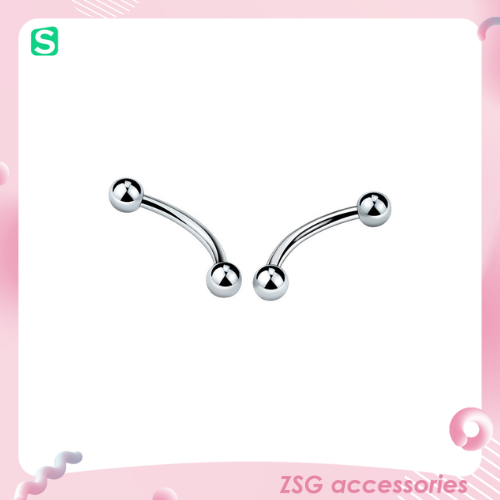 Khuyên Chân mày / Tai / Môi cong 16G màu Bạc size 8mm / 10mm / 12mm