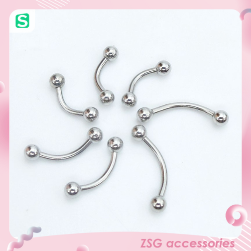 Khuyên Chân mày / Tai / Môi cong 16G màu Bạc size 8mm / 10mm / 12mm