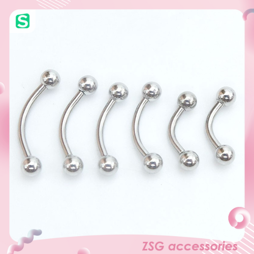 Khuyên Chân mày / Tai / Môi cong 16G màu Bạc size 8mm / 10mm / 12mm