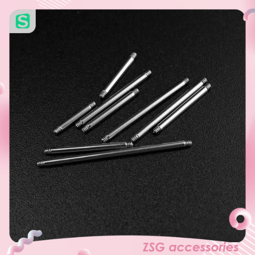 Thân khuyên tai / môi / chân mày cơ bản 16G thay thế khi bị chờn ren màu bạc chiều dài 6mm / 8mm / 10mm / 12mm