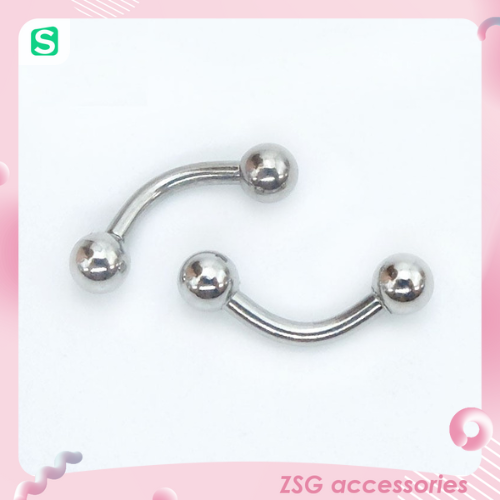 Khuyên Chân mày / Tai / Môi cong 16G màu Bạc size 8mm / 10mm / 12mm