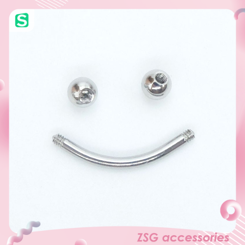 Khuyên Chân mày / Tai / Môi cong 16G màu Bạc size 8mm / 10mm / 12mm