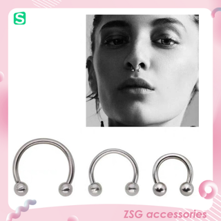 Khuyên Mũi Septum / Tai / Môi hình chữ C 16G màu Bạc 6mm / 8mm / 10mm / 12mm