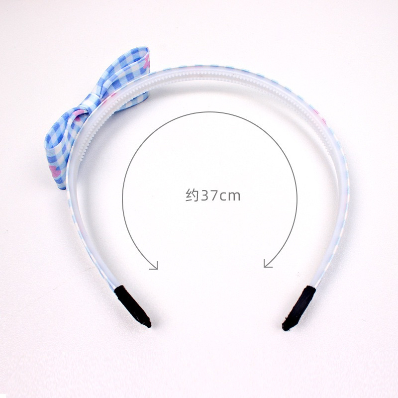 Băng đô cài tóc nơ vải caro nhiều màu sắc cho bé gái