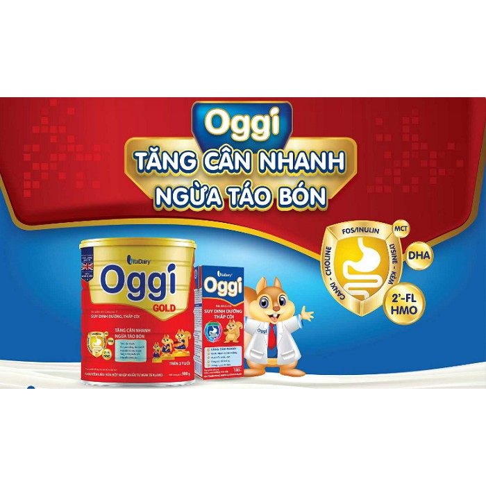 Sữa Bột Oggi Gold 900g - Giúp Tăng Cân Hiệu Quả - Cho trẻ suy dinh dưỡng thấp còi, ngừa táo bón - SONMILK