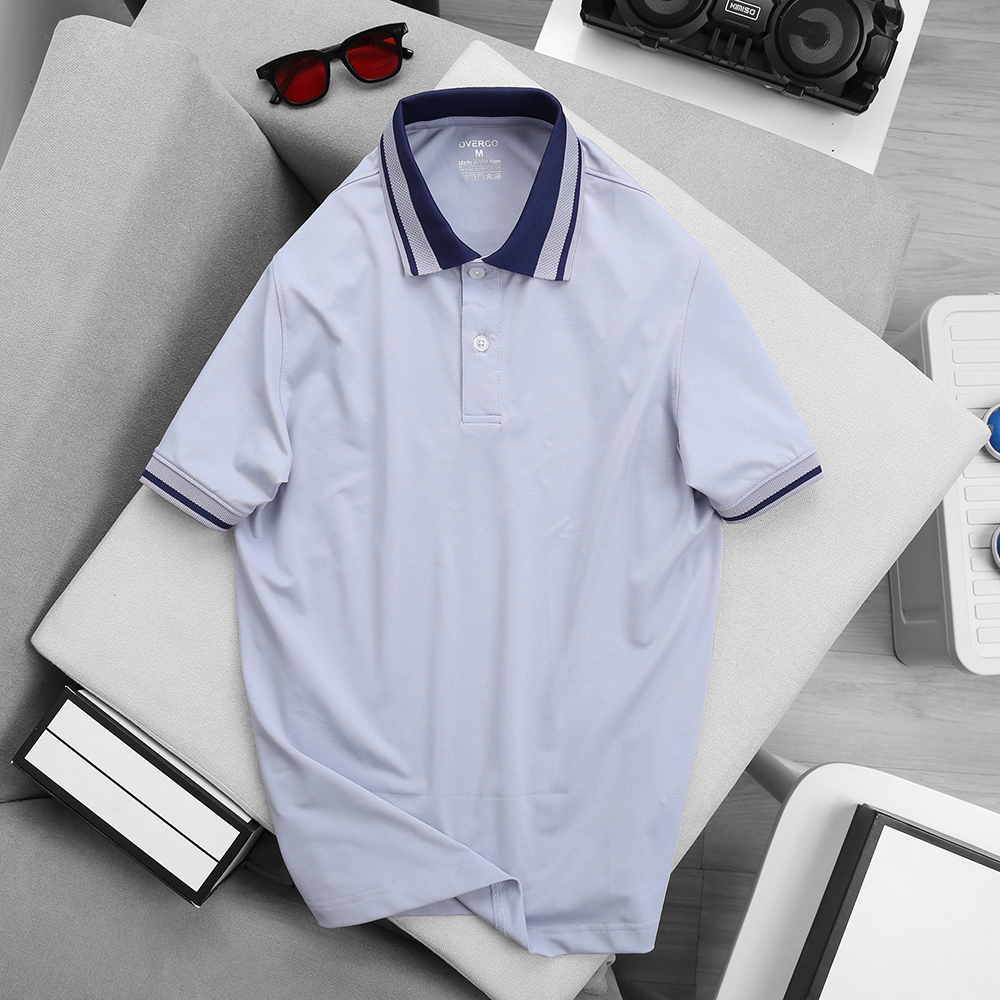 Áo Polo Nam Basic OVERCO Cao Cấp Chất Vải Cá Sấu Gai Phối Bo Mềm Mịn Thoáng Mát Không Nhàu