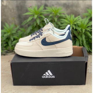 Giày af1 canvas, af1 kem nâu xanh than, giày af1 canvas navy, giày af1 vải kem sữa hót trend