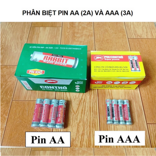 combo 4 viên(2 đôi-pin tiểu to) pin con thỏ AA
