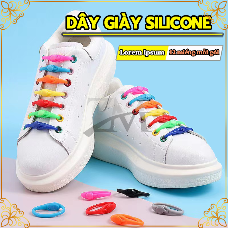 Dây giày silicone，Dây Giày Cao Su Đàn Hồi Thông Minh- silicon đàn hồi siêu bền bộ 12 dây
