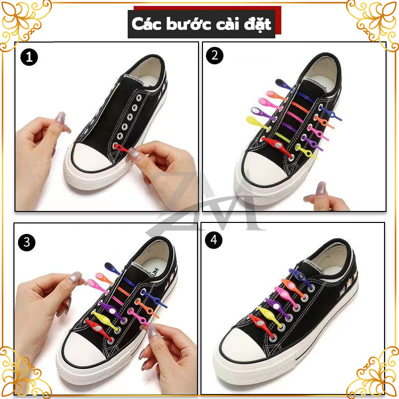 Dây giày silicone，Dây Giày Cao Su Đàn Hồi Thông Minh- silicon đàn hồi siêu bền bộ 12 dây