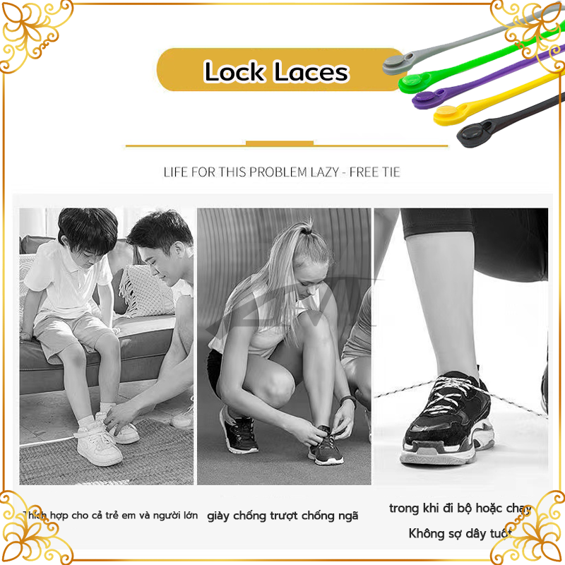 Dây giày silicone，Dây Giày Cao Su Đàn Hồi Thông Minh- silicon đàn hồi siêu bền bộ 12 dây