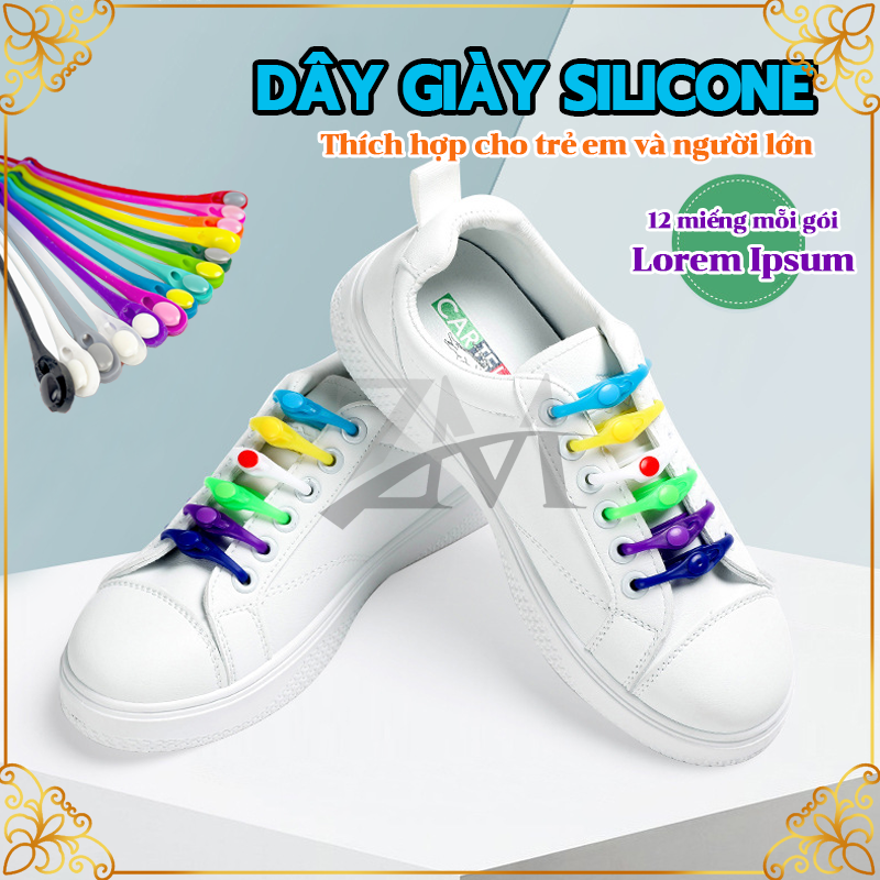 Dây giày silicone，Dây Giày Cao Su Đàn Hồi Thông Minh- silicon đàn hồi siêu bền bộ 12 dây