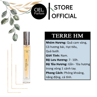 Nước hoa nam CL TERRE HM Edt cao cấp chính hãng CIEL Parfum 12ml phong cách hào sảng, năng động, cá tính CP03