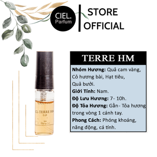 Nước hoa nam CL TERRE HM Edt chính hãng CIEL Parfum 3ml phong cách phóng khoáng, hào sảng, năng động, cá tính CP03