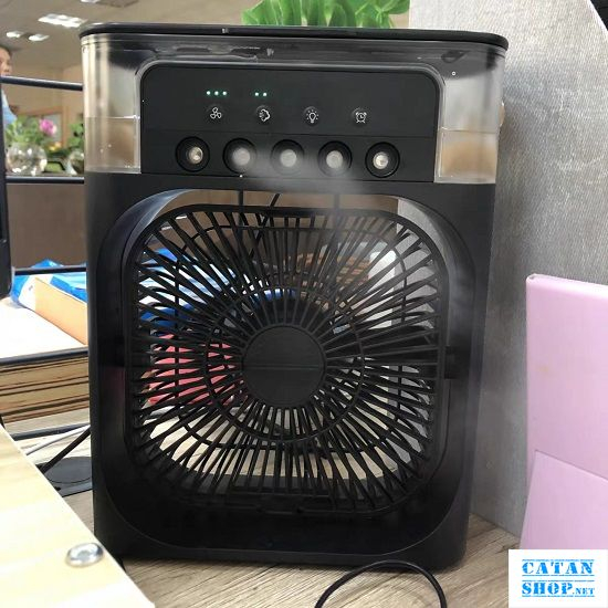 Quạt Điều Hoà Mini Để Bàn, Quạt Phun Sương, Quạt Hơi Nước Sạc Tích Điện 3 Cấp Độ Gió Dung Tích 300ml GD727-QuatPS