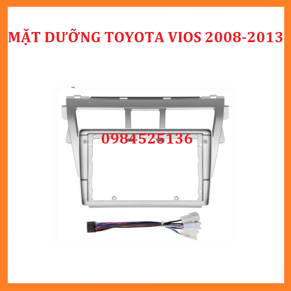 Mặt Dưỡng Xe Toyota Vios 2008-2013 Lắp Màn Hình Android 9 inch - Mặt Dưỡng Kèm Dây Nguồn ZIN cho xe vio Vios