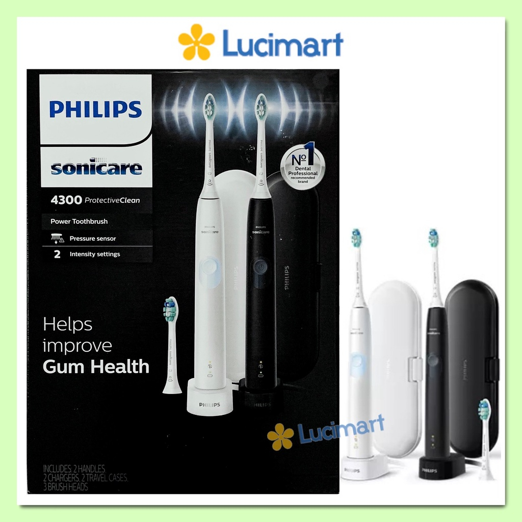 Bàn chải điện Philips Sonicare 4100, 4300 ProtectiveClean [Hàng Mỹ]