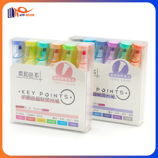 Bút đánh dấu key points, bút highlight màu macaron bộ 6 cây