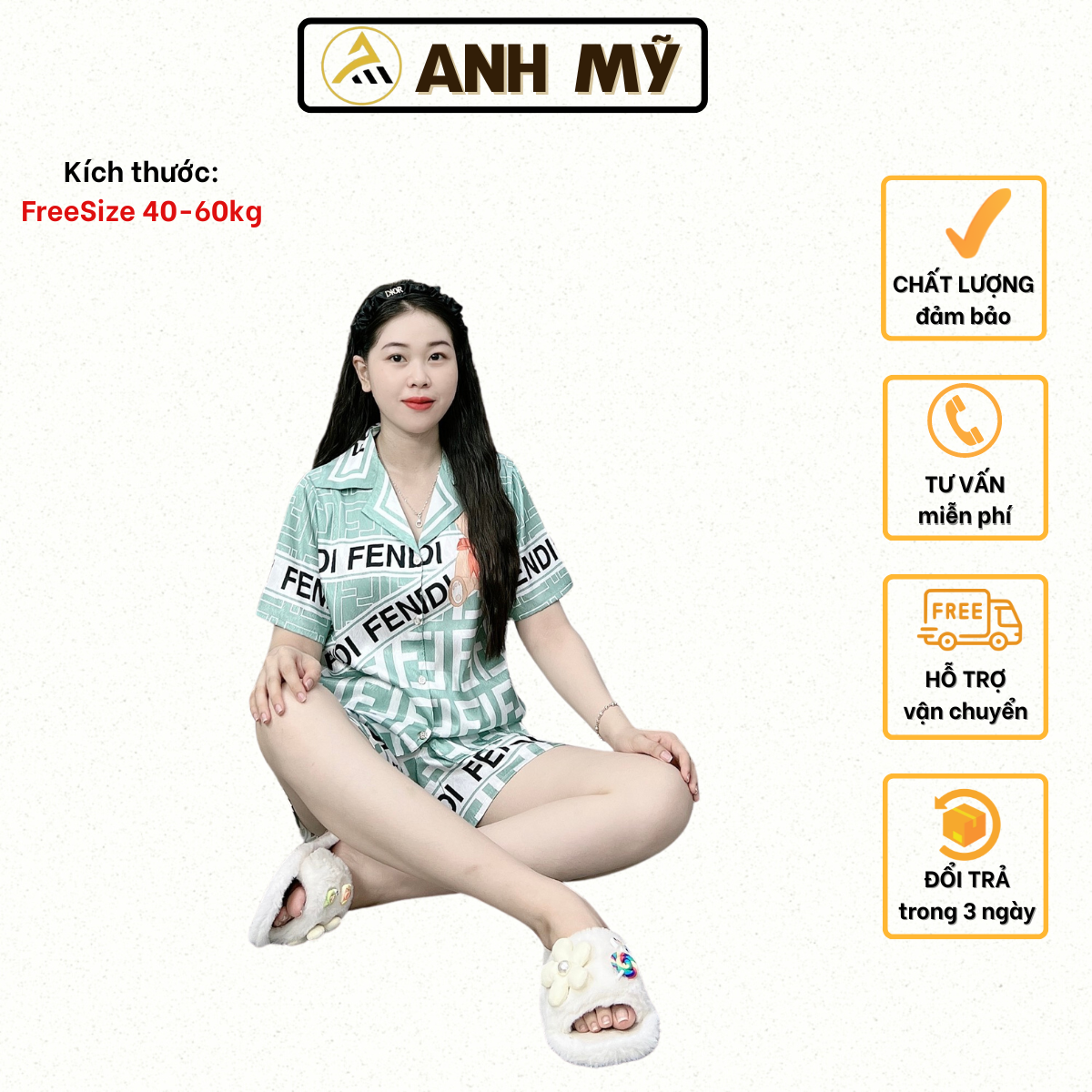 Đồ bộ pijama mặc nhà ANH MỸ chất liệu lụa xước ánh kim cao cấp chính hãng XUOCDUI-05