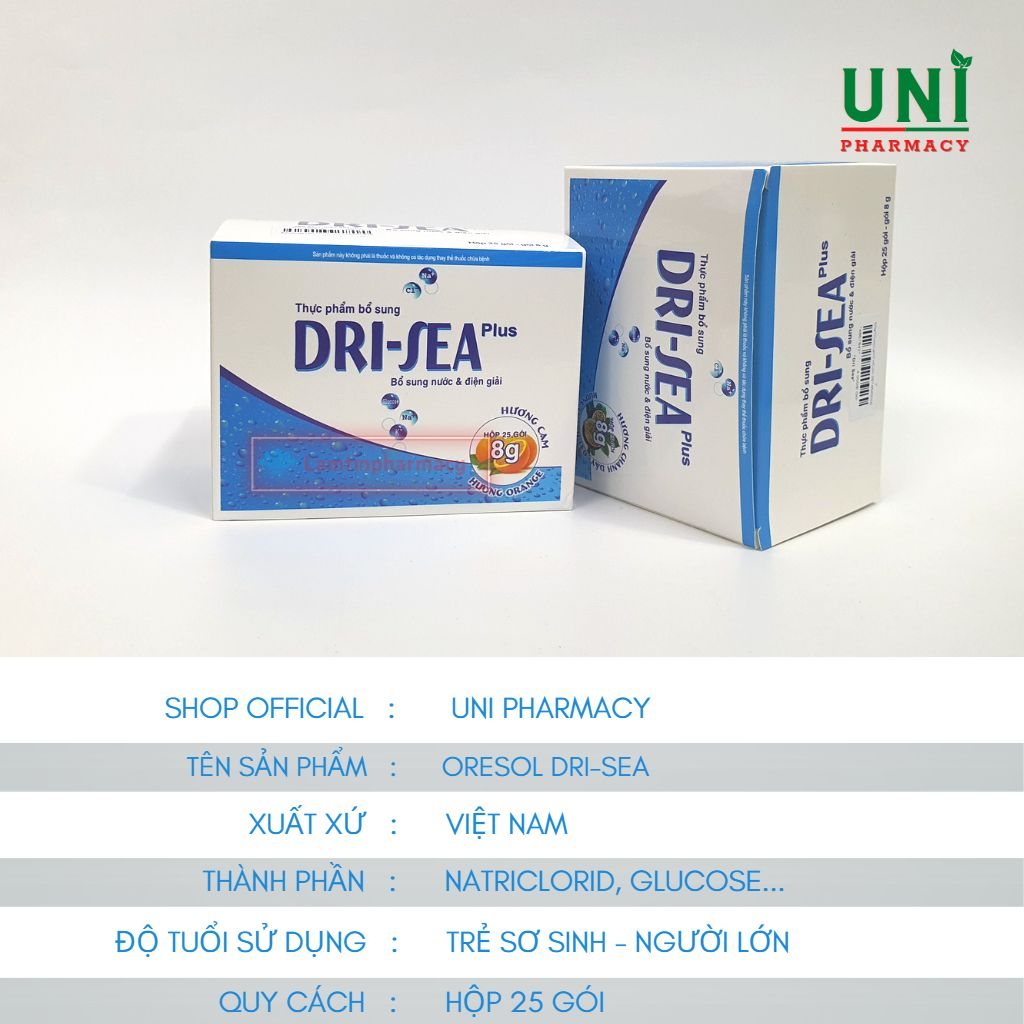 Oresol cam chanh leo Drisea bù nước điện giải cho cơ thể mất nước đi ngoài chơi thể thao