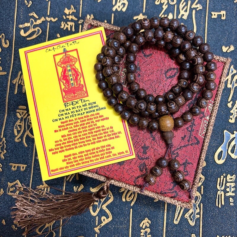 🔥Giá Sỉ 🔥  Vòng Tay Gỗ 108 Hạt Cao Cấp Kèm Hộp Gấm 😍❤️🤩
