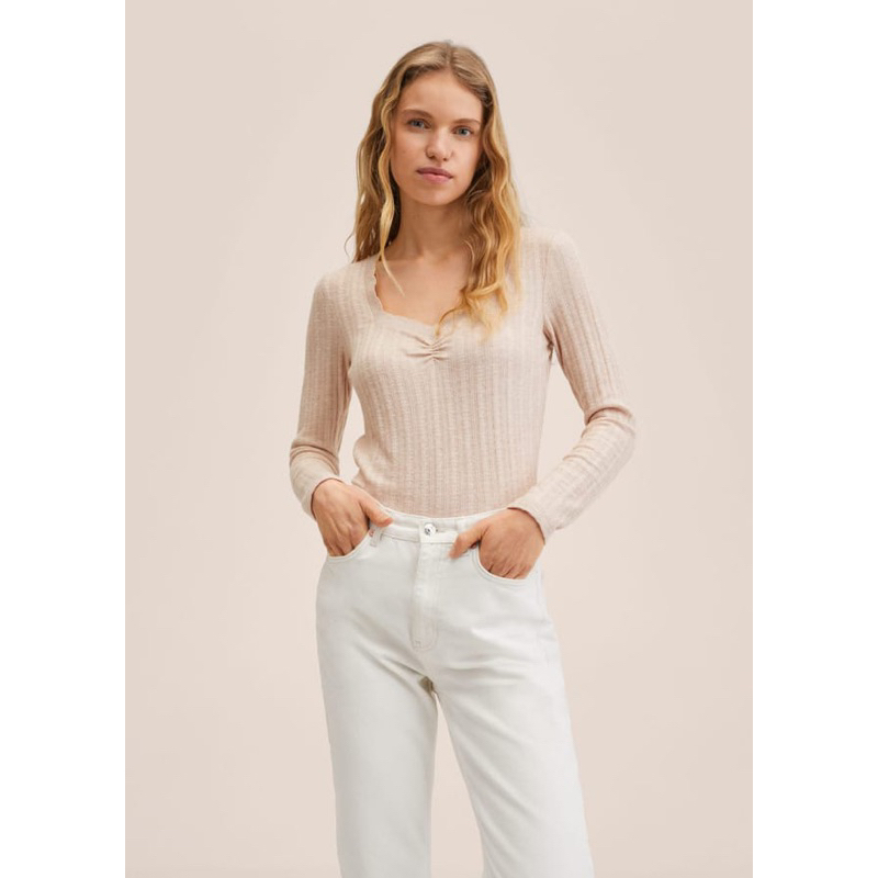 Áo tay dài dệt kim Ribbed Knit T-Shirt MG