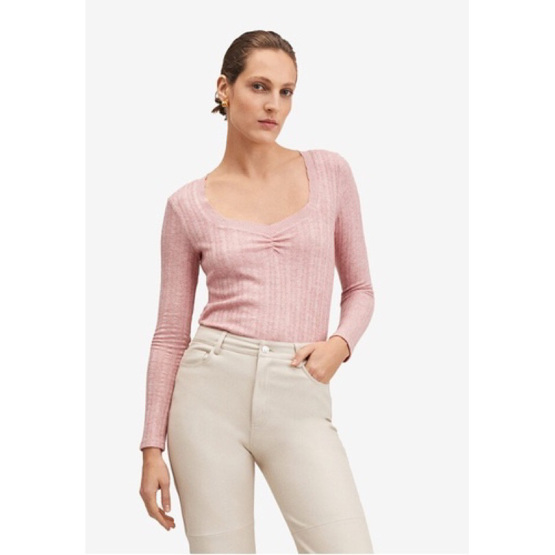 Áo tay dài dệt kim Ribbed Knit T-Shirt MG