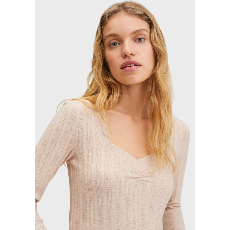 Áo tay dài dệt kim Ribbed Knit T-Shirt MG