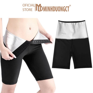 Quần đổ mồ hôi tan mỡ bụng sinh nhiệt định hình - quần tập tan mỡ bụng có khuy cài ôm siết cơ bụng
