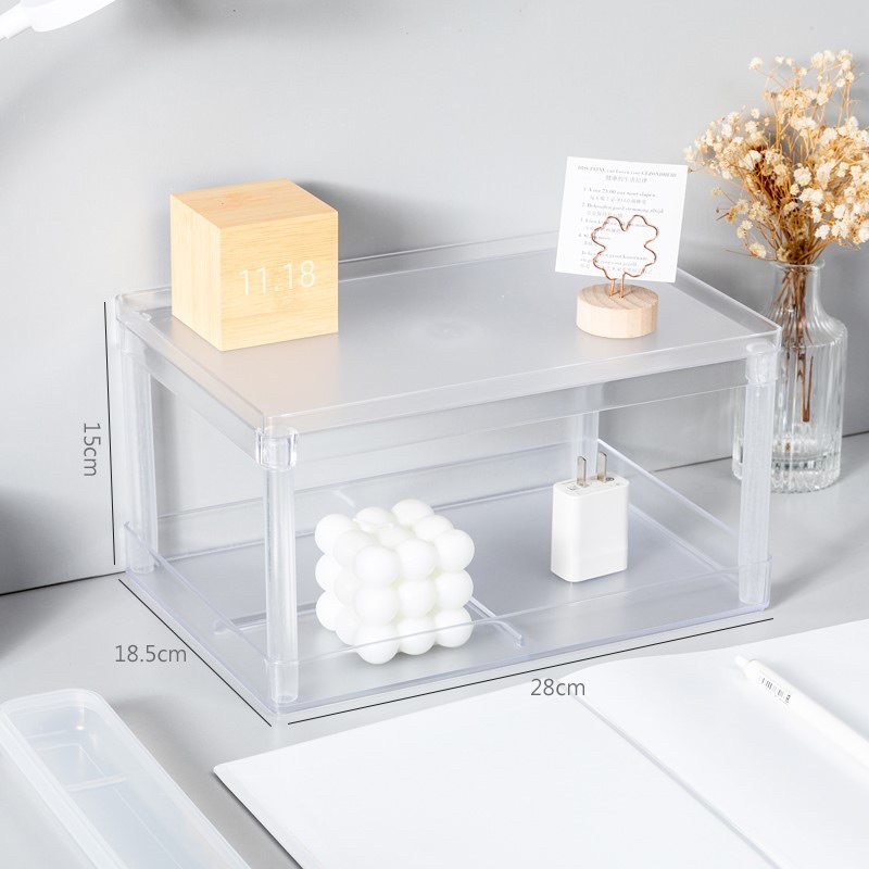 Kệ nhựa muji để bàn,giá để đồ 2 tầng,kệ để đồ trang điểm,văn phòng phẩm nhỏ gọn decor trang trí bàn học Hàn quốc BG06