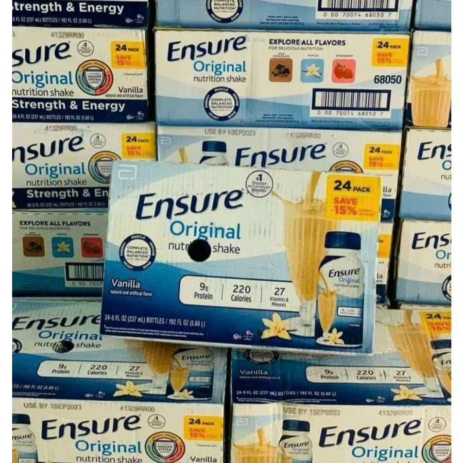Sữa Ensure nước hương Vani Ensure Original Vanilla 237ml Thùng 24 chai