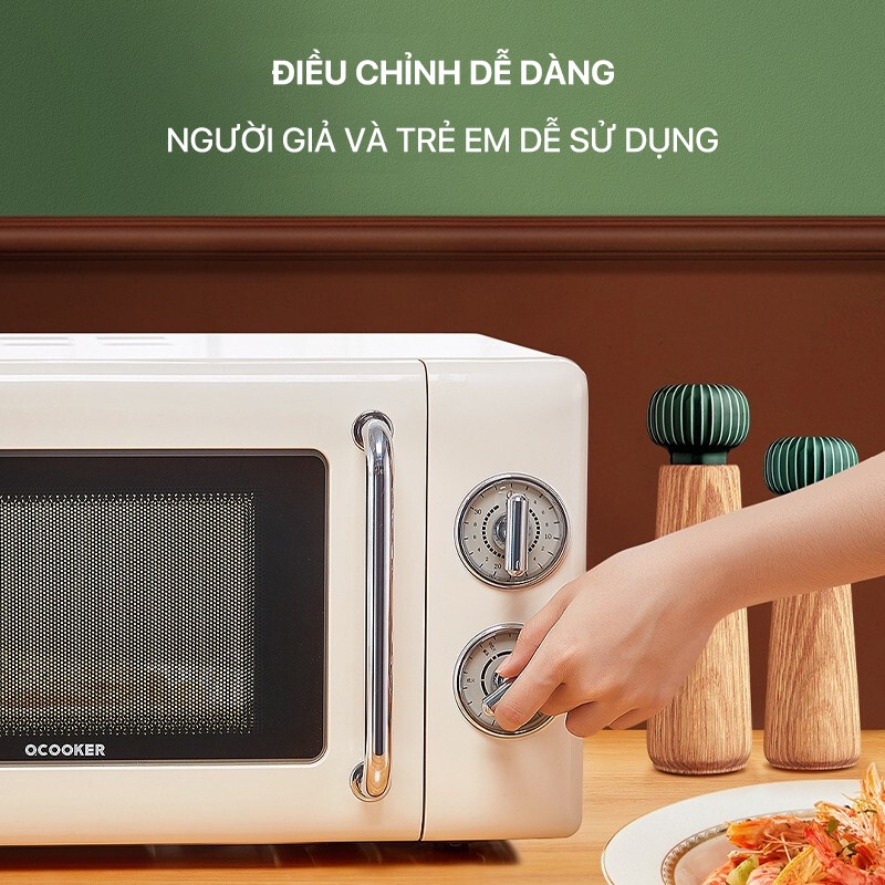 Lò Vi Sóng Xiaomi Qcooker Phong Cách Vintage Cổ Điển Dung Tích 20L 700W Hàng Chính Hãng Bảo Hành 12 Tháng