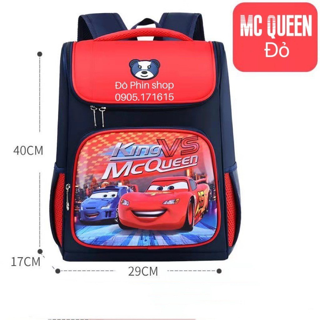Balo chống gù cho học sinh cấp 1 cấp 2 họa tiết bé trai siêu nhân người nhện đội trưởng mỹ xe đua mc queen | BigBuy360 - bigbuy360.vn
