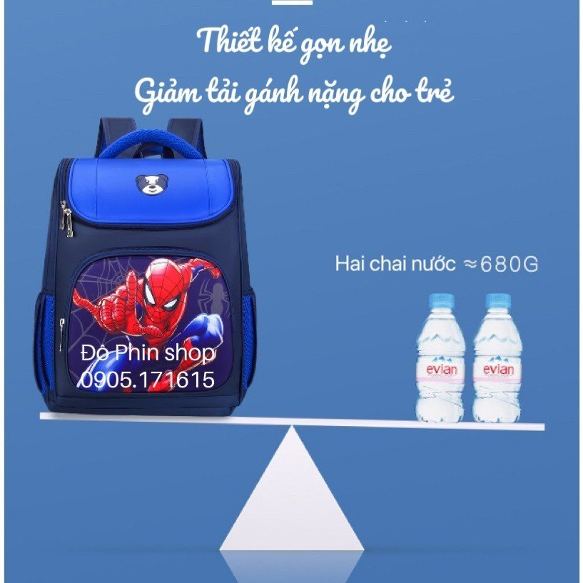 Balo chống gù cho học sinh cấp 1 cấp 2 họa tiết bé trai siêu nhân người nhện đội trưởng mỹ xe đua mc queen | BigBuy360 - bigbuy360.vn