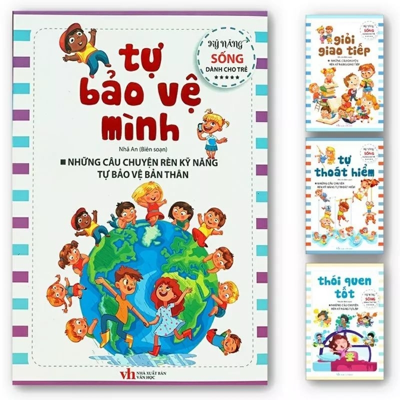 Sách - Rèn Kỹ Năng Sống Cho Bé : Tự Bảo Vệ Mình, Giỏi Giao Tiếp, Tự Thoát Hiểm, Thói Quen Tốt