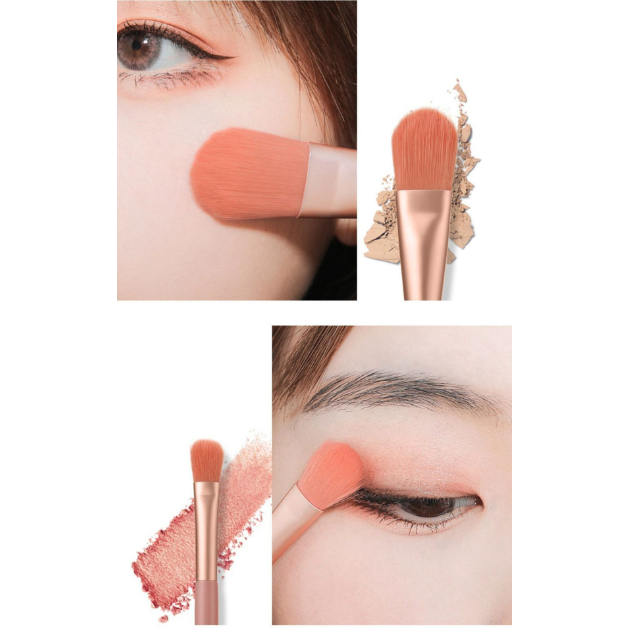 Set 8 cọ trang điểm mini cán gỗ lông mềm tiện dụng, bộ cọ trang điểm đa năng 8 cây cọ kèm túi Zip nhỏ gọn
